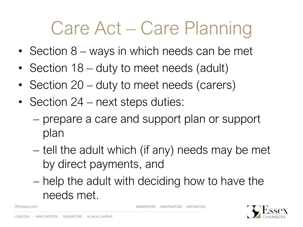 care act care planning