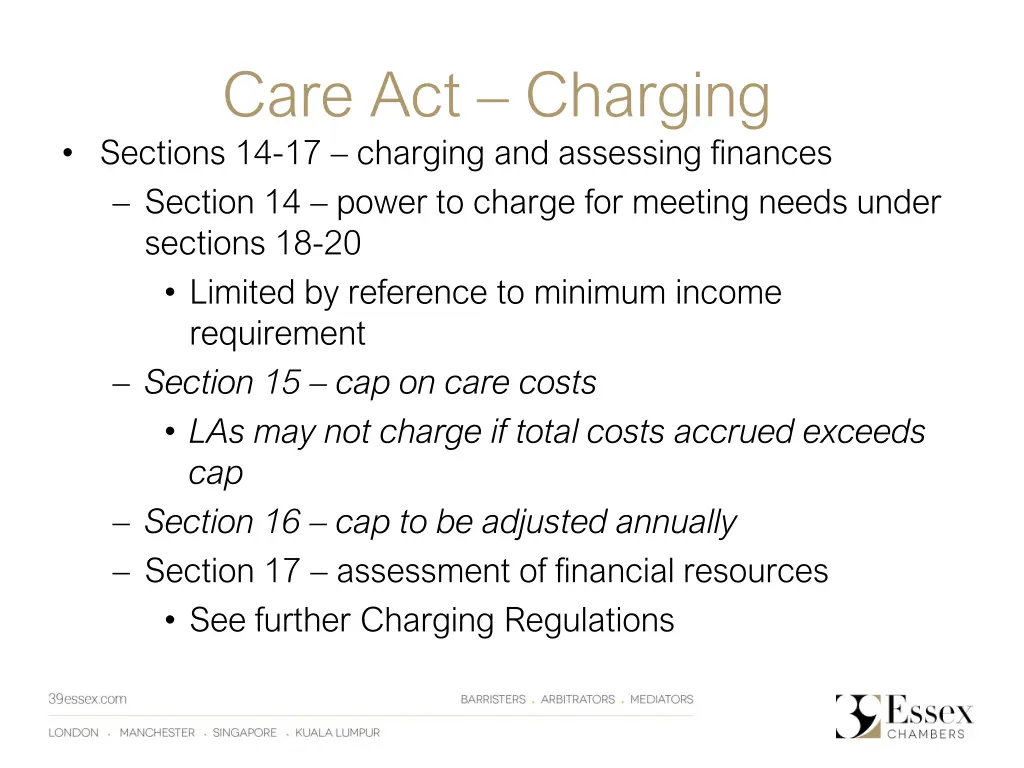 care act charging