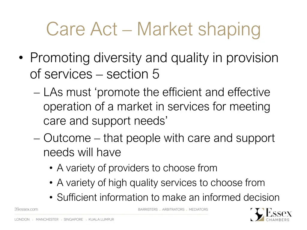 care act market shaping