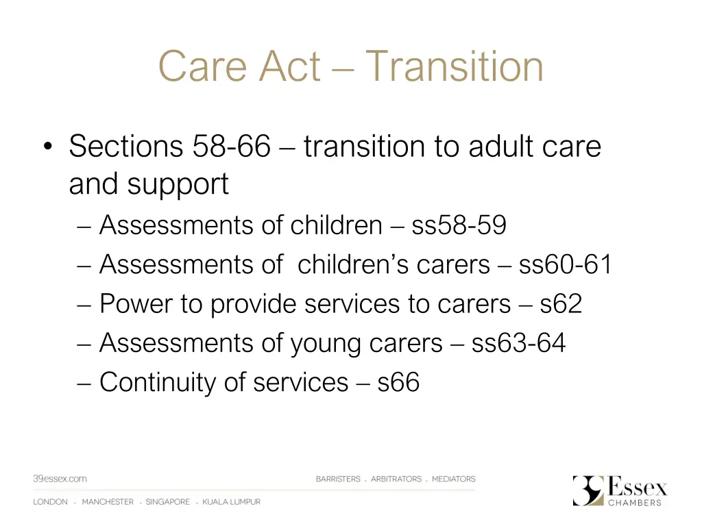 care act transition
