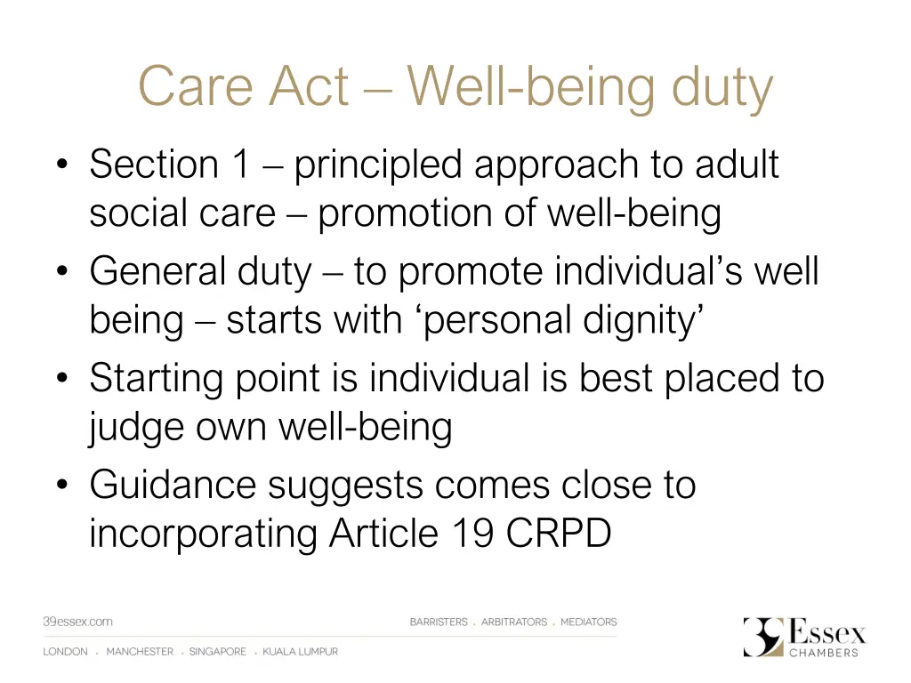 care act well being duty