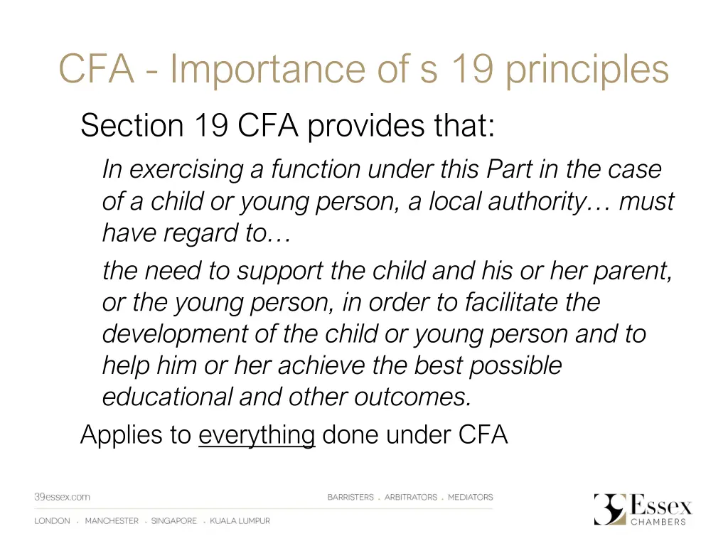 cfa importance of s 19 principles