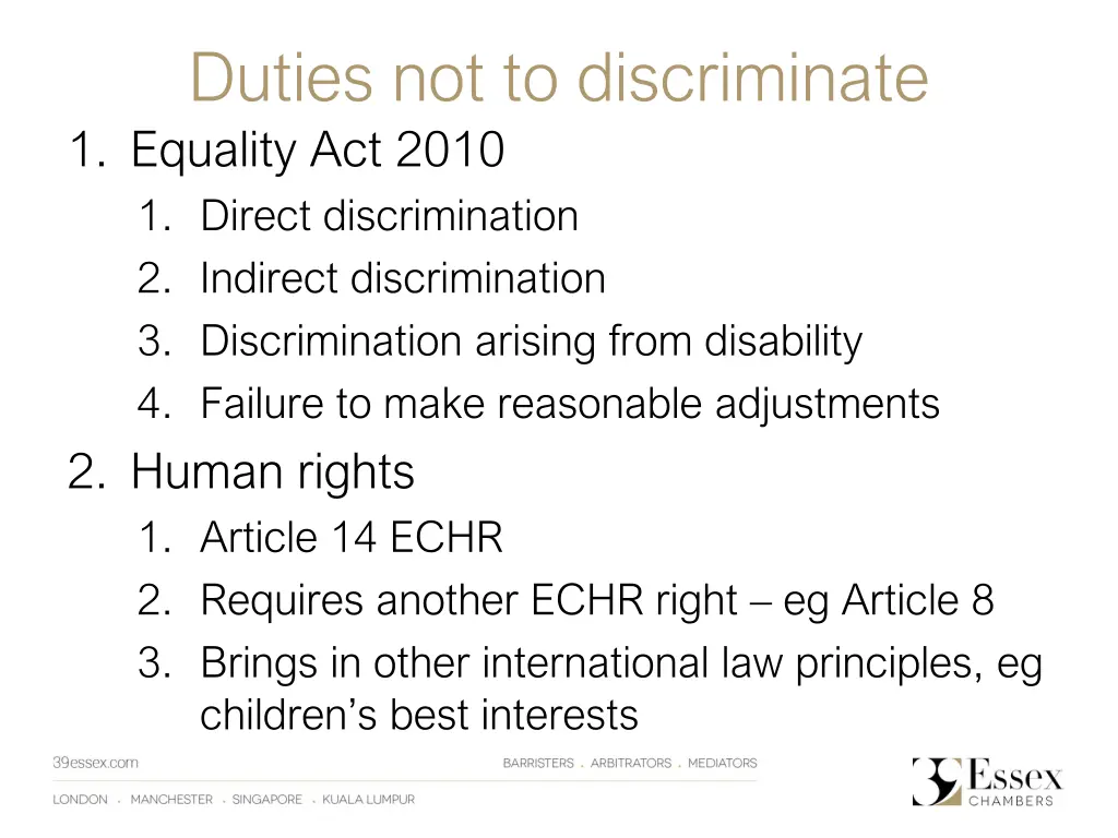 duties not to discriminate