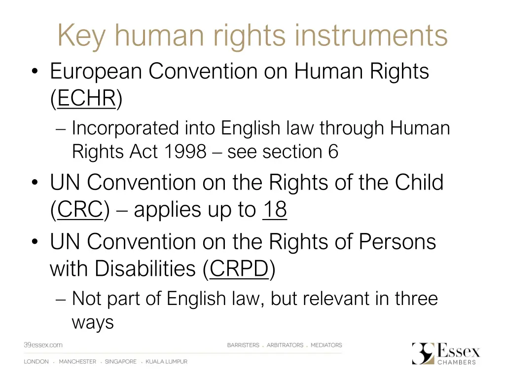 key human rights instruments
