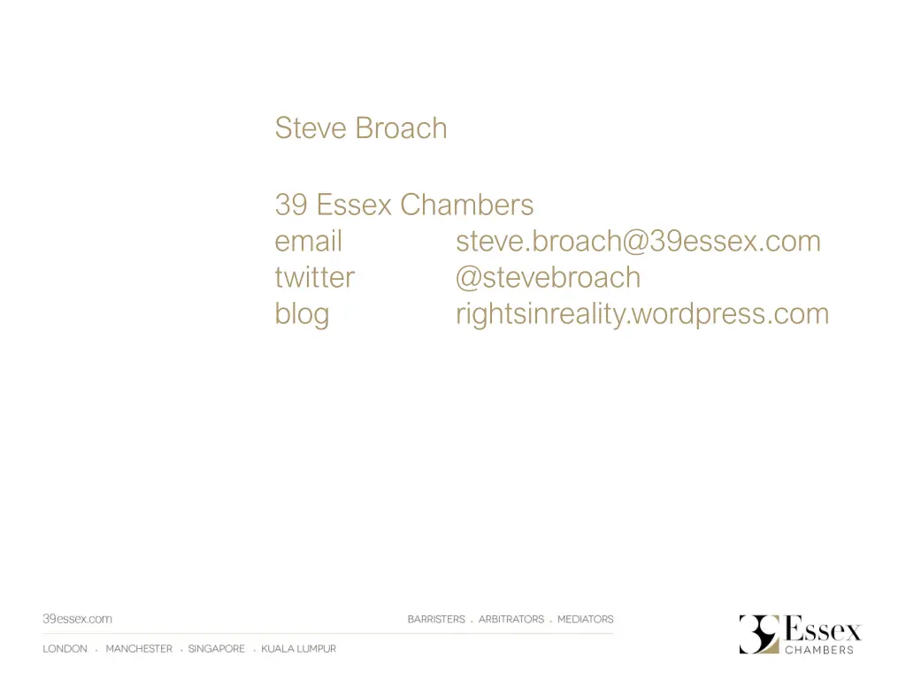 steve broach 39 essex chambers email twitter blog