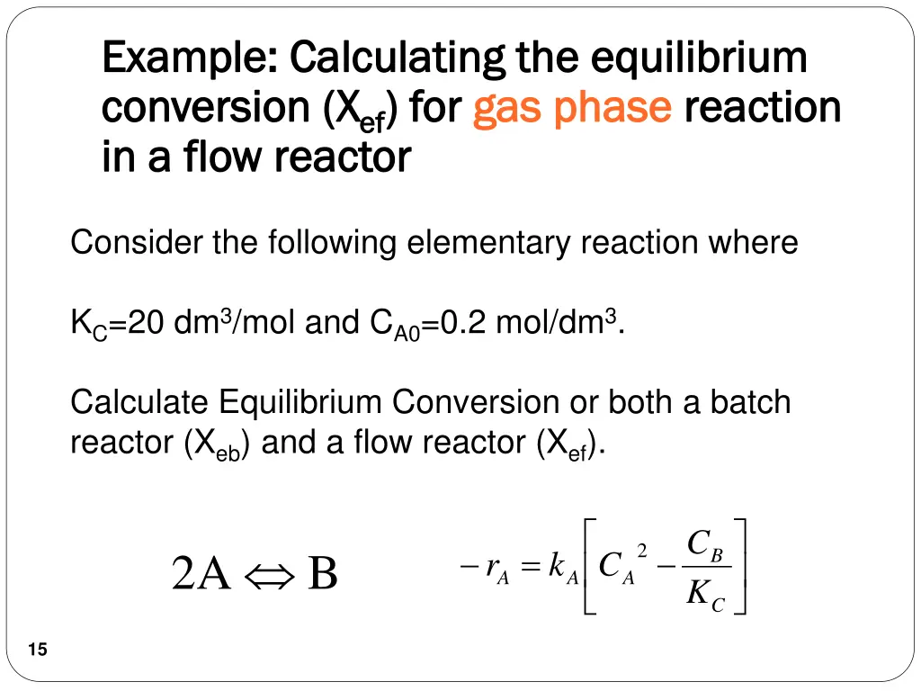 example calculating the equilibrium example