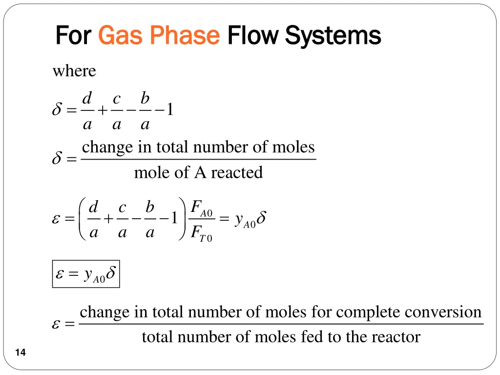 for for gas phase gas phase flow systems 2