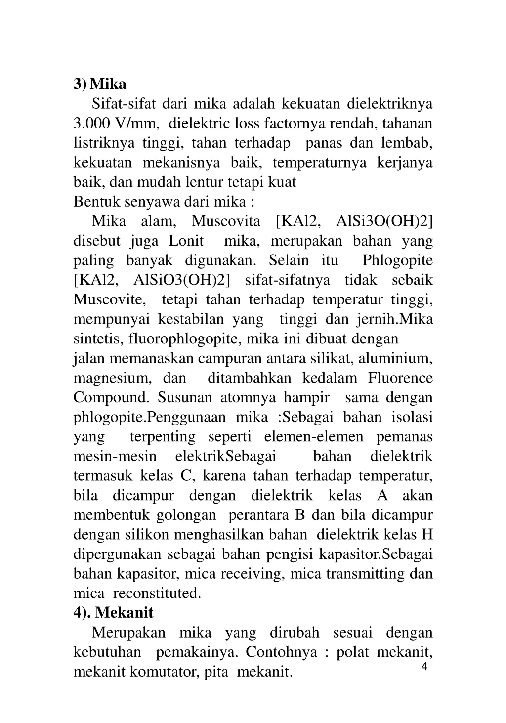 3 mika sifat sifat dari mika adalah kekuatan