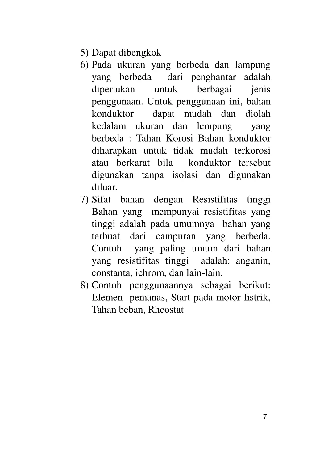 5 dapat dibengkok 6 pada ukuran yang berbeda