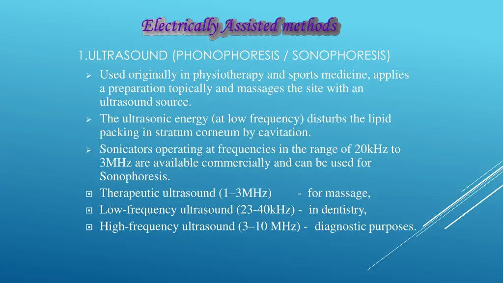 1 ultrasound phonophoresis sonophoresis