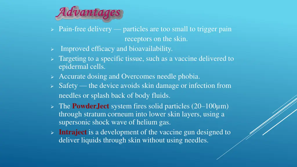 pain free delivery particles are too small