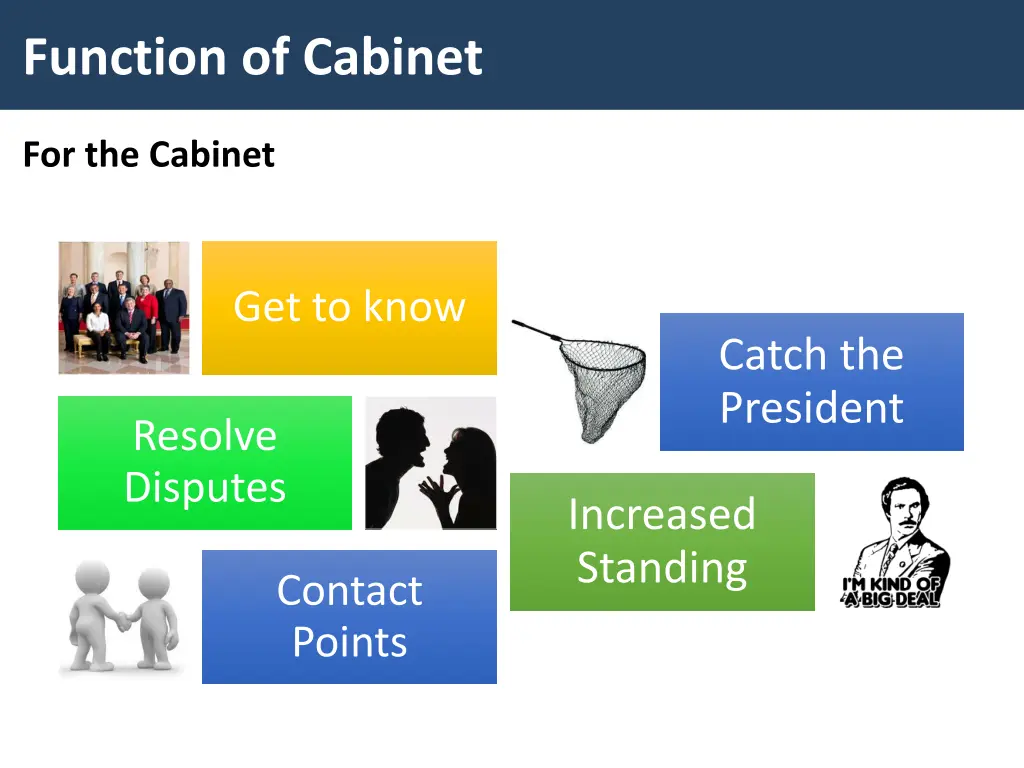 function of cabinet 1