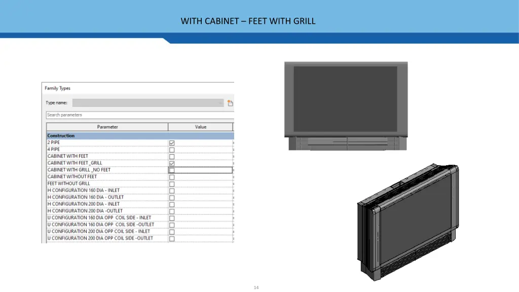 with cabinet feet with grill