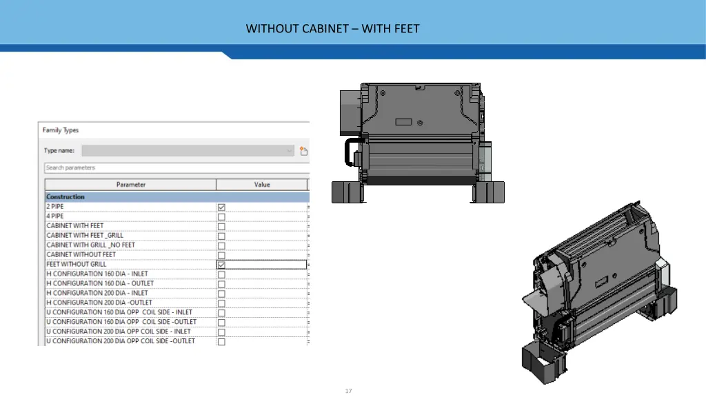 without cabinet with feet
