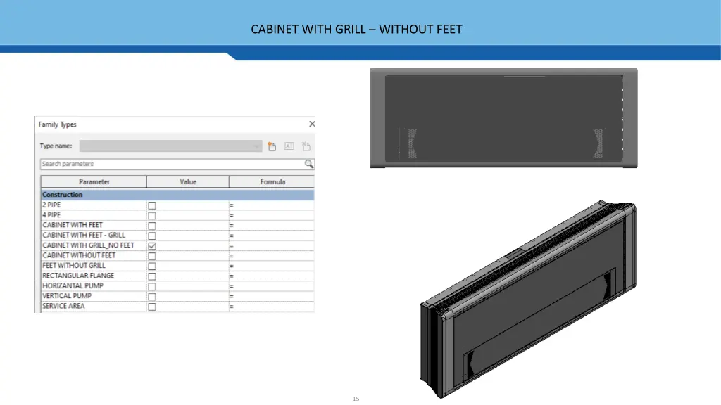 cabinet with grill without feet