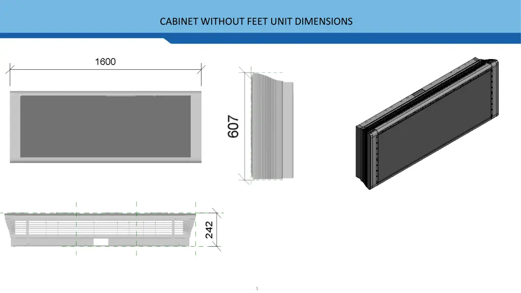 cabinet without feet unit dimensions