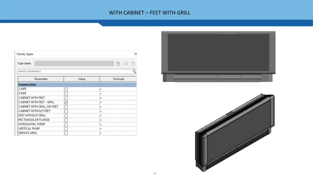 with cabinet feet with grill