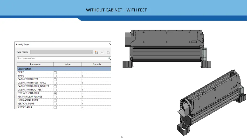 without cabinet with feet