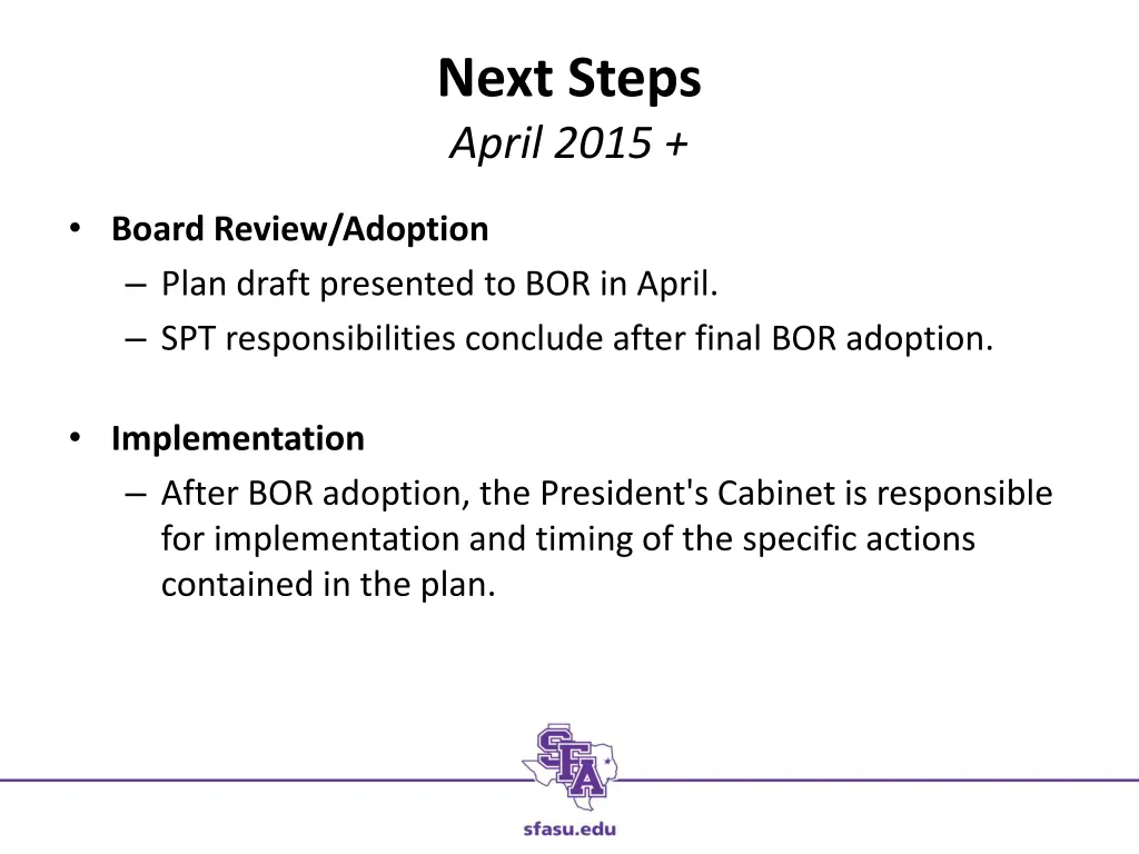 next steps april 2015