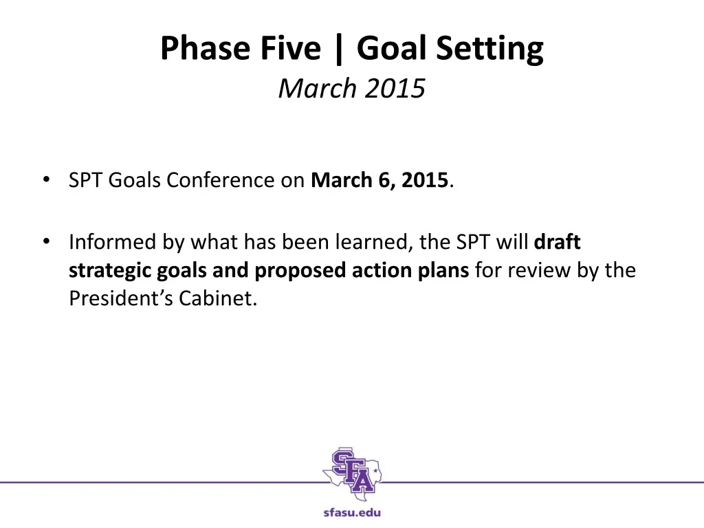 phase five goal setting march 2015