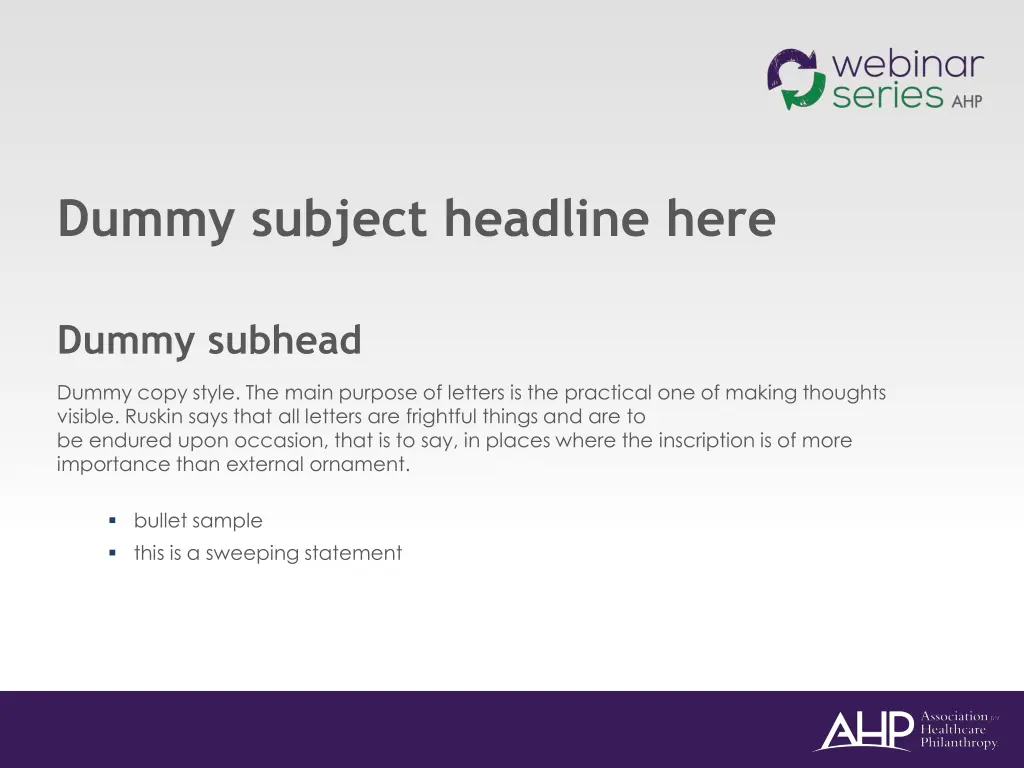 dummy subject headline here