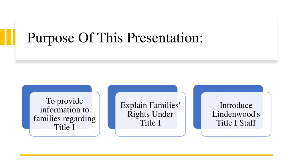 purpose of this presentation