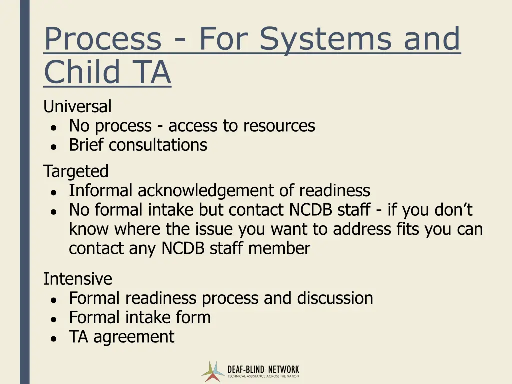 process for systems and child ta universal