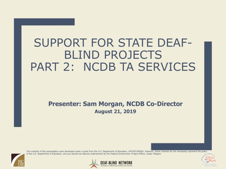 support for state deaf blind projects part 2 ncdb