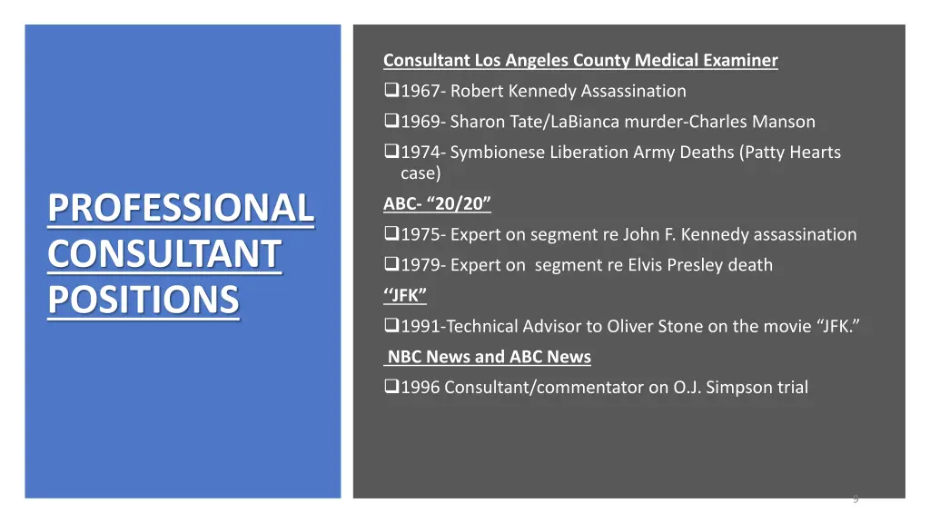consultant los angeles county medical examiner