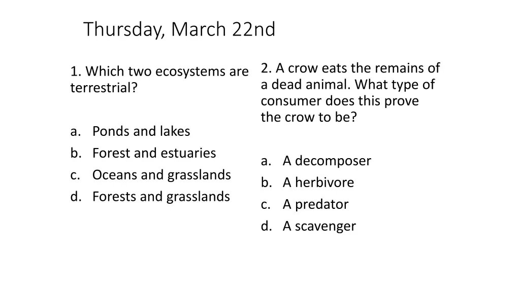 thursday march 22nd