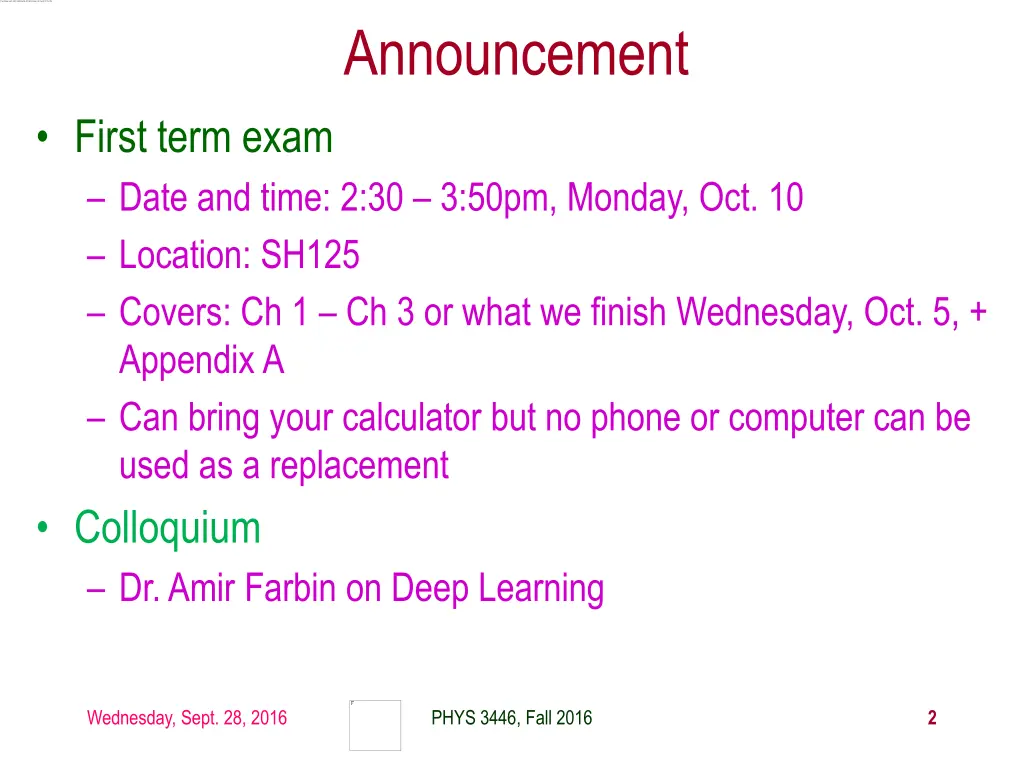 announcement