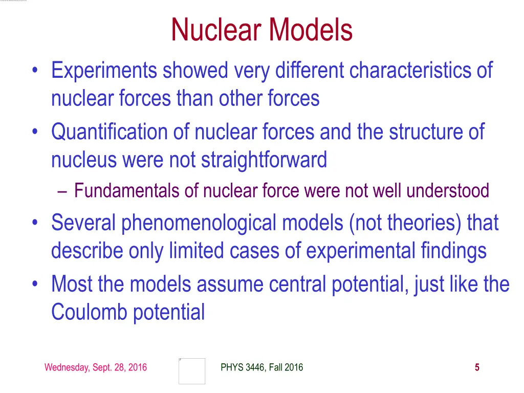 nuclear models