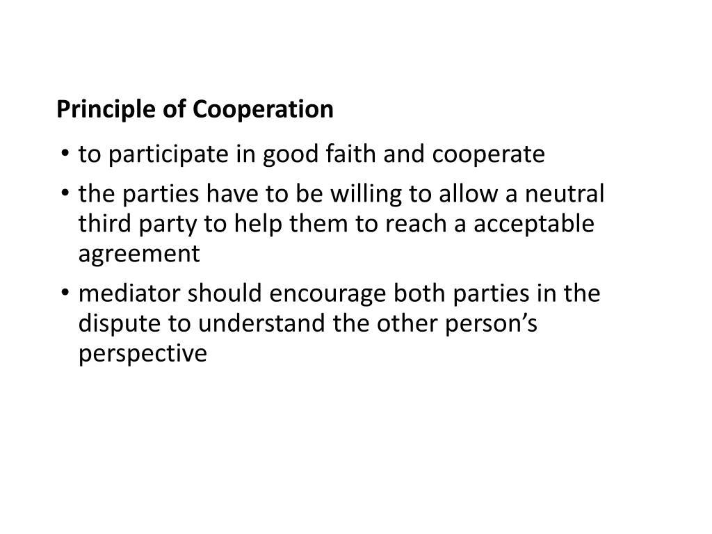principle of cooperation to participate in good