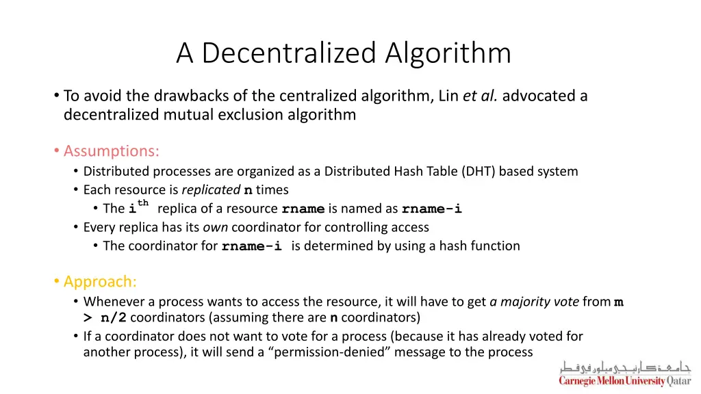 a decentralized algorithm