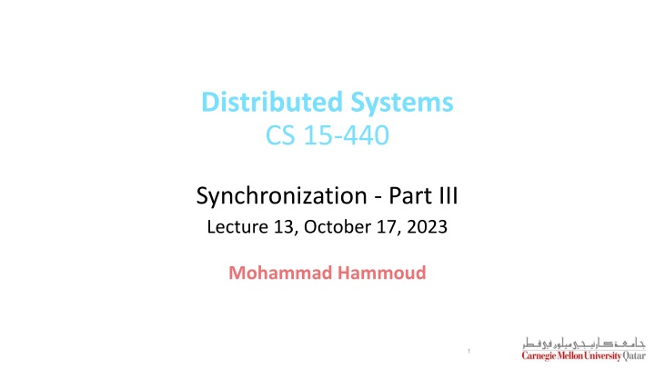 distributed systems cs 15 440