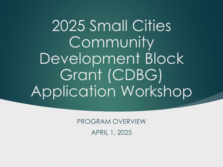 2025 small cities community development block