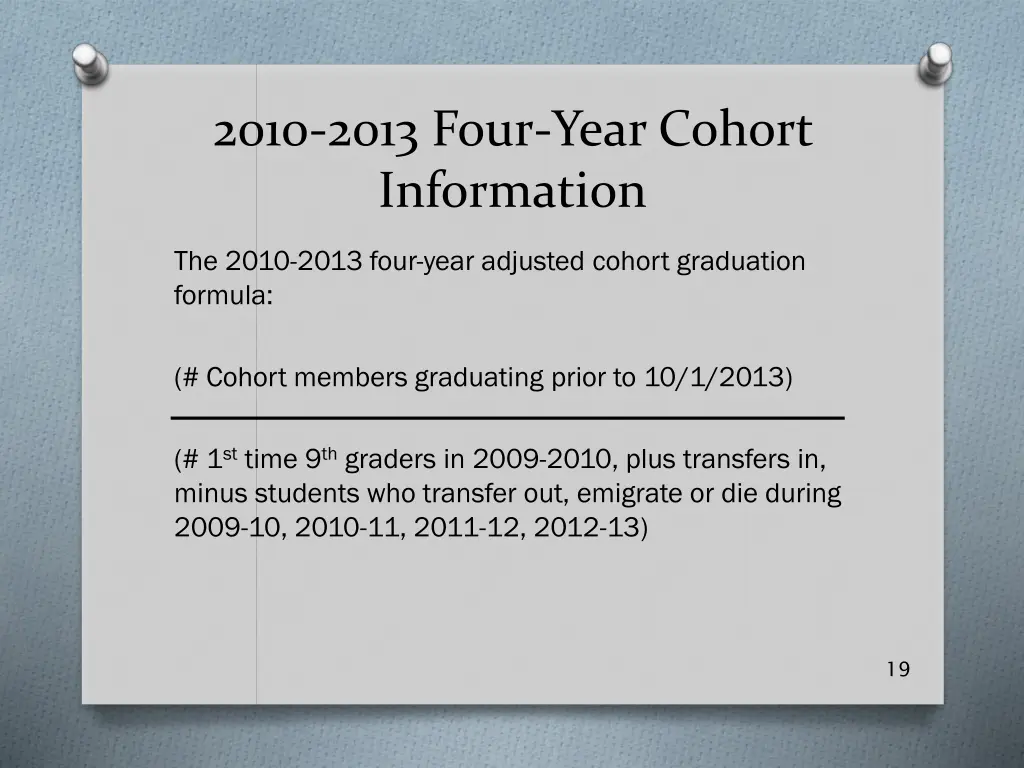 2010 2013 four year cohort information