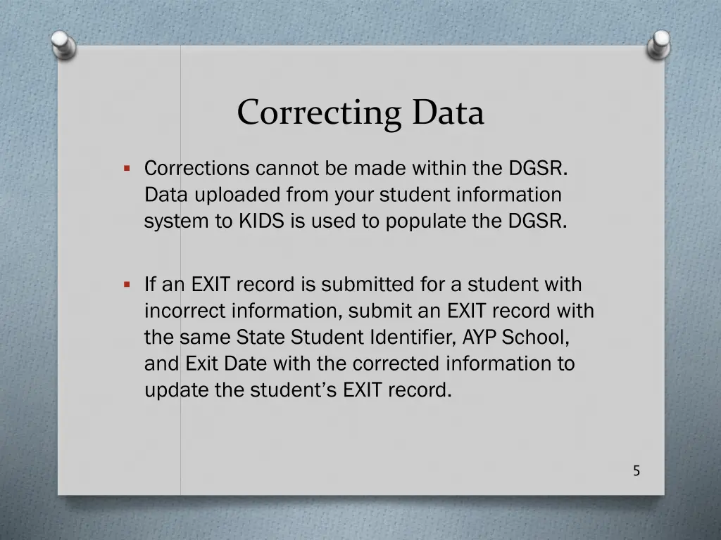 correcting data