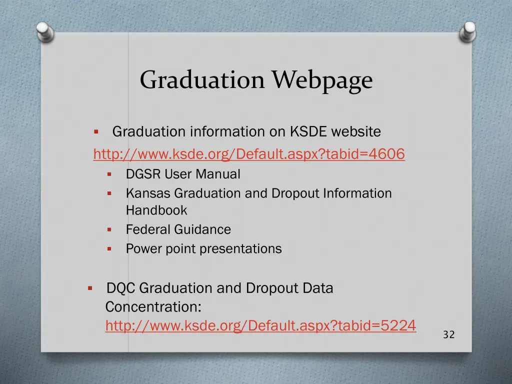 graduation webpage
