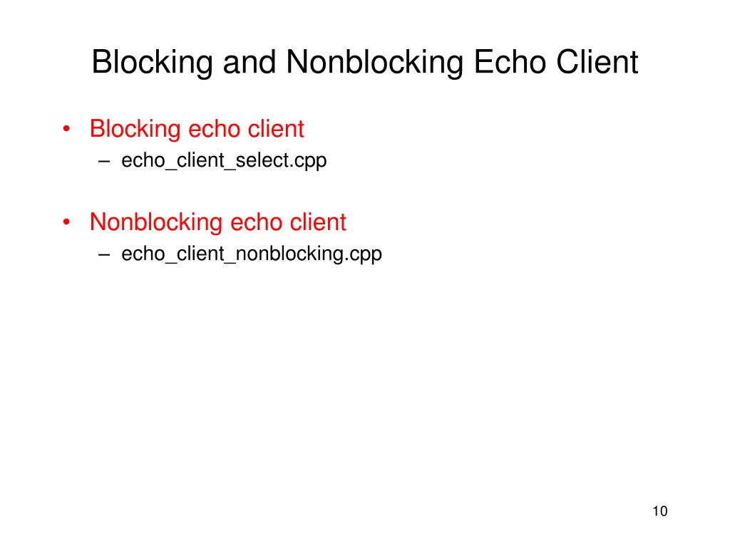 blocking and nonblocking echo client