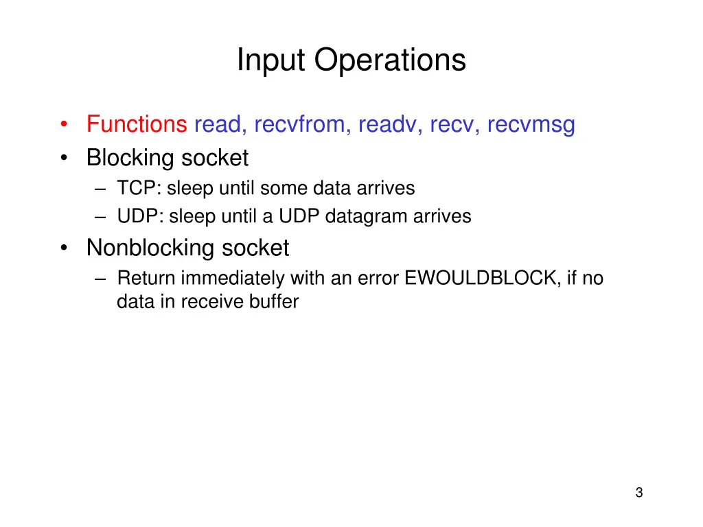 input operations