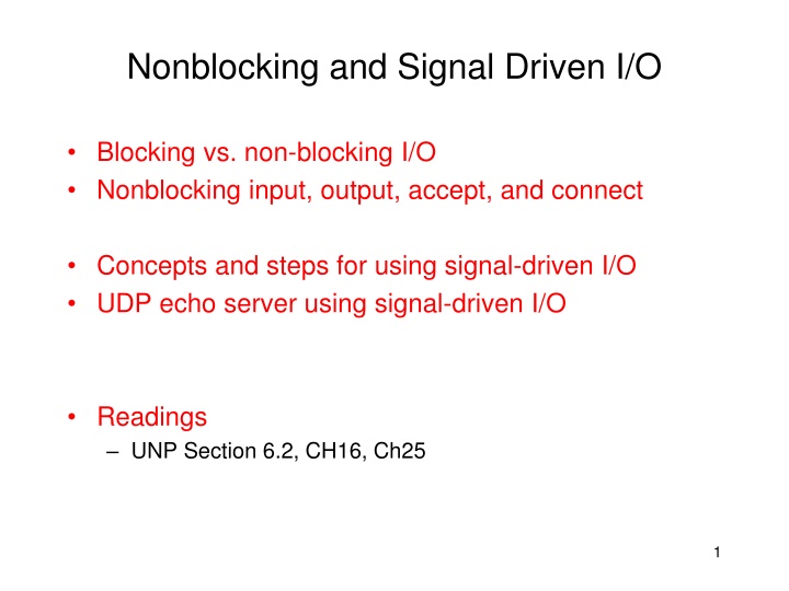 nonblocking and signal driven i o