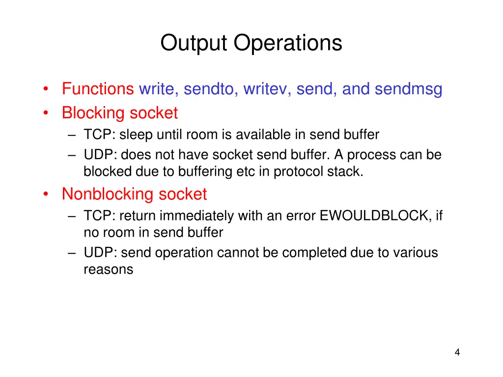 output operations