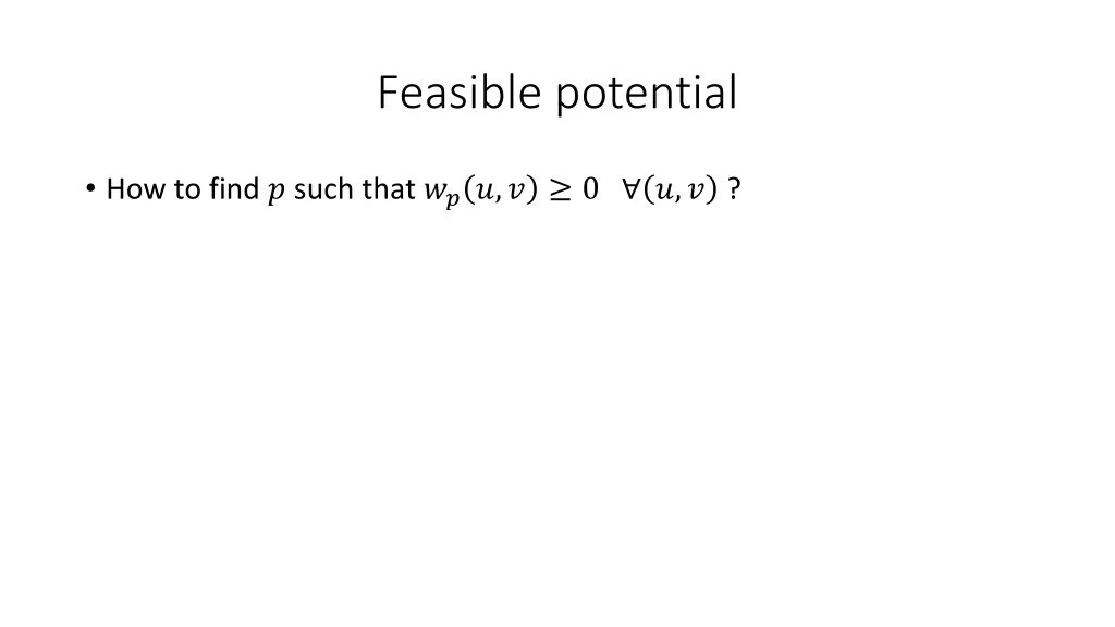 feasible potential
