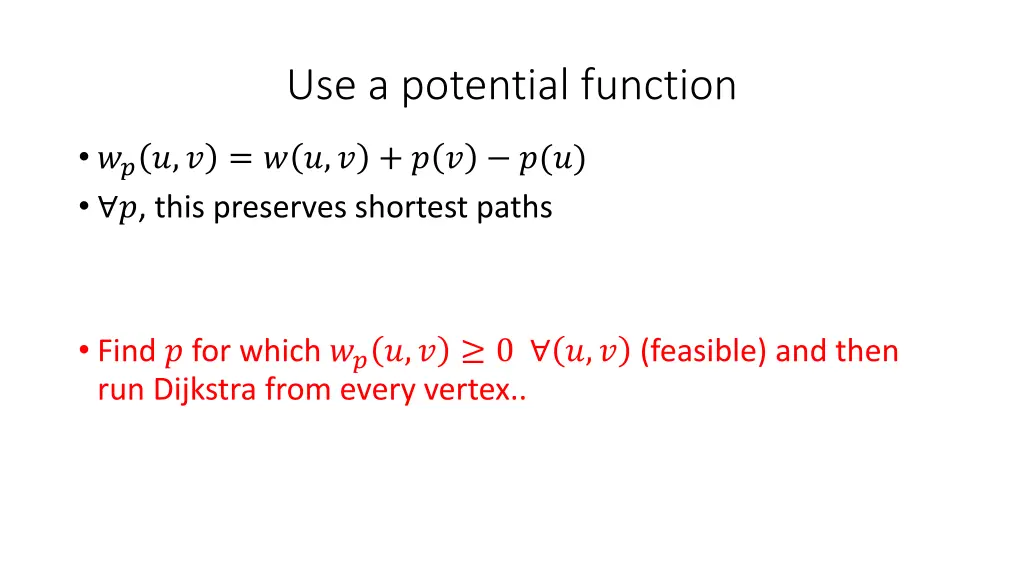 use a potential function