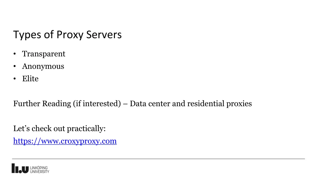 types of proxy servers
