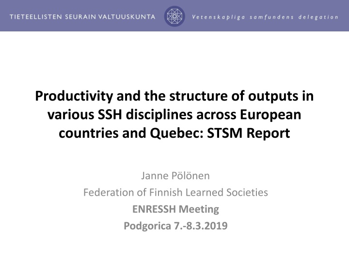 productivity and the structure of outputs