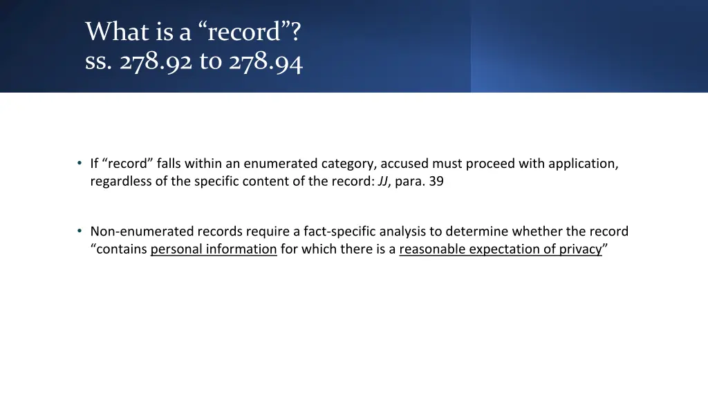what is a record ss 278 92 to 278 94