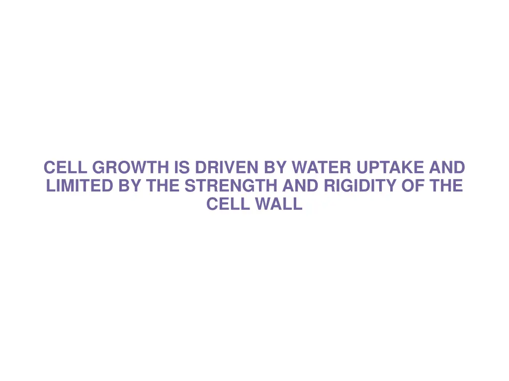 cell growth is driven by water uptake and limited