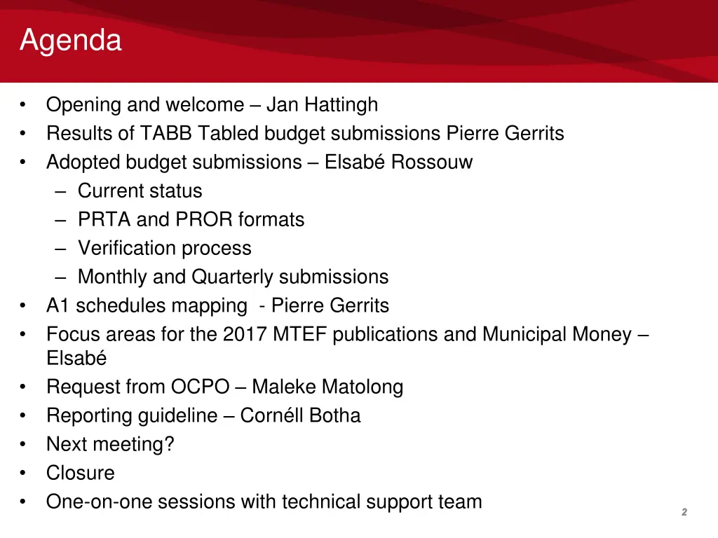 agenda